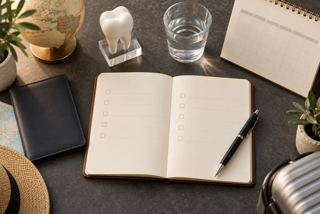 Consultation and travel planning notebook for dental treatment in Turkey